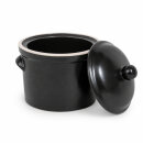 600 ml Schmalztopf aus Steinzeug mit Deckel – Buttertopf, Käsetopf & Vorratstopf, schwarz