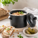 600 ml Schmalztopf aus Steinzeug mit Deckel – Buttertopf, Käsetopf & Vorratstopf, schwarz
