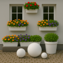 Garten Deko-Kugel, Ø 35 cm, weiß-matt