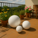 Garten Deko-Kugel, Ø 35 cm, weiß-matt