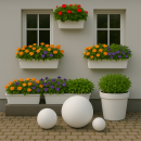 Garten Deko-Kugel, Ø 40 cm, weiß