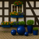Garten Deko-Kugel, Ø 35 cm, blau