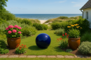 Garten Deko-Kugel, Ø 35 cm, blau