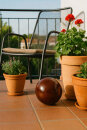 Garten Deko-Kugel, Ø 20 cm, braun-glänzend