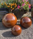 Garten Deko-Kugel, Ø 40 cm, braun-glänzend