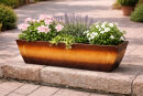 Balkonkasten, 58x20x18cm, braun-geflammt