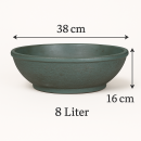 Pflanzschale Flach, 38 x 16 cm, grün-matt