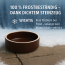 800 ml Kleintier Napf, Rand unglasiert 20x5,3 cm, braun