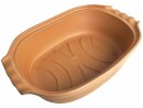 K&K Bräter mit Griff 5,0 Liter aus Steingut, 41x27x13 cm, unglasiert