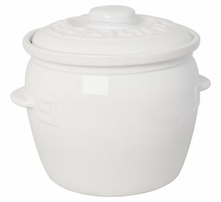Kartoffeltopf 7 Liter, glasiert, weiß