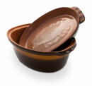 K&K Bräter 4,5 Liter aus Steingut, 39x25x15 cm, braun-geflammt