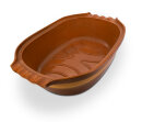 K&K Bräter 6,0 Liter aus Steingut, 41x27x15 cm, braun-geflammt