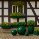 Garten Deko-Kugel, Ø 20 cm, dunkelgrün