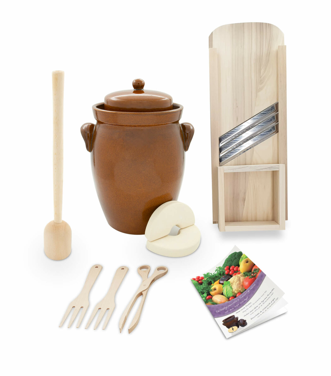 Gärtopf 10 Liter Von MS-Steinzeug - Traditioneller Fermentationstopf Für Gemüse, Kräuter Und Gewürze