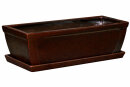 Balkonkasten, 48x20x18 cm mit Unterschale, braun-glänzend