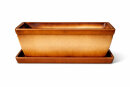 Balkonkasten, 48x20x18 cm mit Unterschale, braun-geflammt
