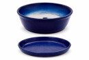 Bonsaischale mit Unterschale rund, 17,5 x 6 cm, blau