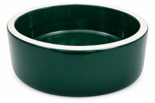 500 ml Futternapf 15,5x5,5 cm, Rand unglasiert, Dunkelgrün