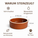500 ml Futternapf 15,5x5,5 cm, Rand unglasiert, Braun