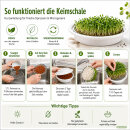 Sprossenschale mit Edelstahlsieb 19 cm – Keramikschale für Kresse & Microgreens, weiß