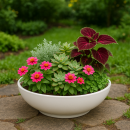 Bonsaischale Ø51x16 cm Pflanzschale Elegance, weiß