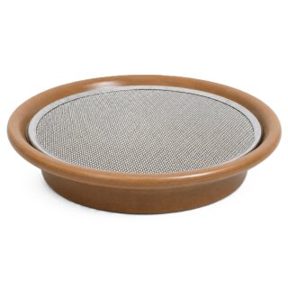 Sprossenschale mit Edelstahlsieb 19 cm – Keramikschale für Kresse & Microgreens, braun