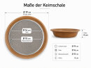 Keimschale mit Edelstahlsieb 19 cm –  Keramikschale für Sprossen & Microgreens, braun