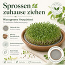 Keimschale mit Edelstahlsieb 19 cm –  Keramikschale für Sprossen & Microgreens, braun