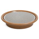 Sprossenschale mit Edelstahlsieb 19 cm – Keramikschale für Kresse & Microgreens, braun
