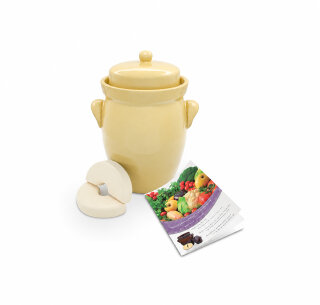 Gärtopf 5,0 Liter inkl. Deckel + Stein [Form 2] beige