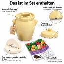 Gärtopf 5,0 Liter inkl. Deckel + Stein [Form 2] beige