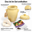 Gärtopf 7,0 Liter inkl. Deckel + Stein [Form 2] beige