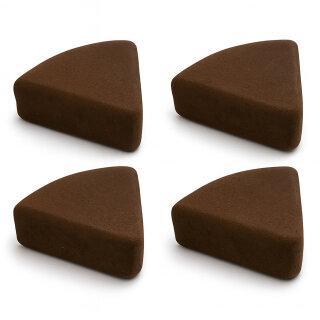 4er-Set Unterlegfüße dreieckig 7×8 cm, braun-matt