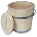 5L Holz Gäreimer mit Pressdeckel, Haltegriffen und...