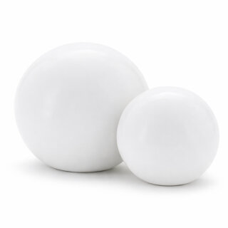2er Set Dekokugeln Weiß – Ø 20 & 30 cm – Keramik Kugeln für Garten, Terrasse & Balkon