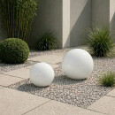 2er Set Dekokugeln Weiß – Ø 20 & 30 cm – Keramik Kugeln für Garten, Terrasse & Balkon