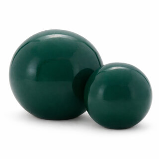 2er Set Dekokugeln  – Ø 20 & 30 cm – Keramik Kugeln für Garten, Terrasse & Balkon, Dunkelgrün