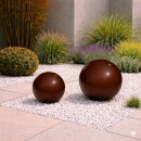 2er Set Dekokugeln – Ø 20 & 30 cm – Keramik Kugeln für Garten, Terrasse & Balkon, Braun