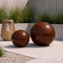 2er Set Dekokugeln – Ø 20 & 30 cm – Keramik Kugeln für Garten, Terrasse & Balkon, Braun
