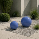 2er Set Dekokugeln – Ø 20 & 30 cm – Keramik Kugeln für Garten, Terrasse & Balkon, Blau