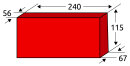 Kanalkeilklinker Form A 240 x 115 x 67/56mm  Rot  Vollstein