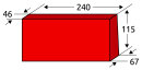 Kanalkeilklinker Form B 240 x 115 x 67/46mm Rot Vollstein