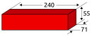 Kanalsparklinker 240 x 55 x 71mm (Parallelriemchen) gerade  NF-Format mit halber Höhe, Vollstein, Rot