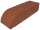 Kanalsparklinker D3 240 x 55 x 71mm, einseitig abgerundet, NF-Format mit ½ Höhe , Parallelriemchen, Vollstein, Rot
