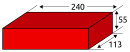 Kanalsparklinker 2DF gerade 240 x 55 x 113mm, Vollsteine, ungelocht