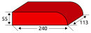 Kanalsparklinker 2DF einseitig abgerundet 240 x 55 x...