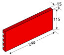 Steinzeugplatten 240 x 115 x 15mm, Rückseite mit Schwalbenschwanzprofil, braun