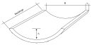 Drittelschale (Sohlschale) DN 250 L=495mm aus Steinzeug-Keramik, Innenseite glasiert, Außenseite unglasiert