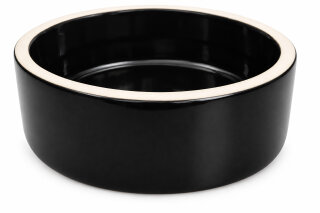 500 ml Futternapf 15,5x5,5 cm, Rand unglasiert, Schwarz