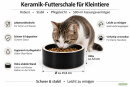 500 ml Futternapf 15,5x5,5 cm, Rand unglasiert, Schwarz